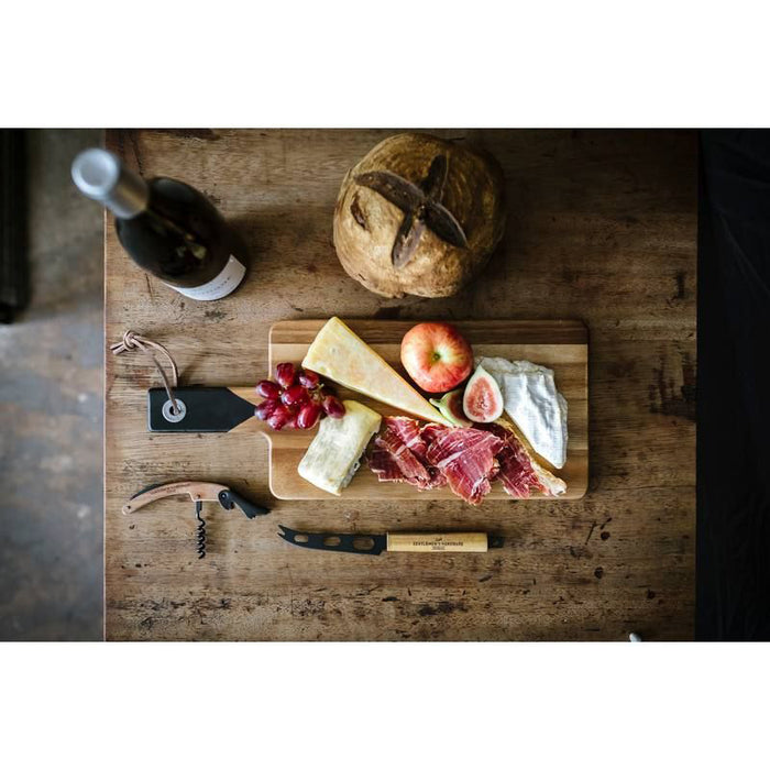 Gentlemen’s Hardware Retro Serveerplank met Kaasmes en Wijnfles Opener