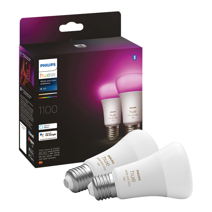 Philips Hue White & Color Ambiance Lichtbron - E27 - 2-pack