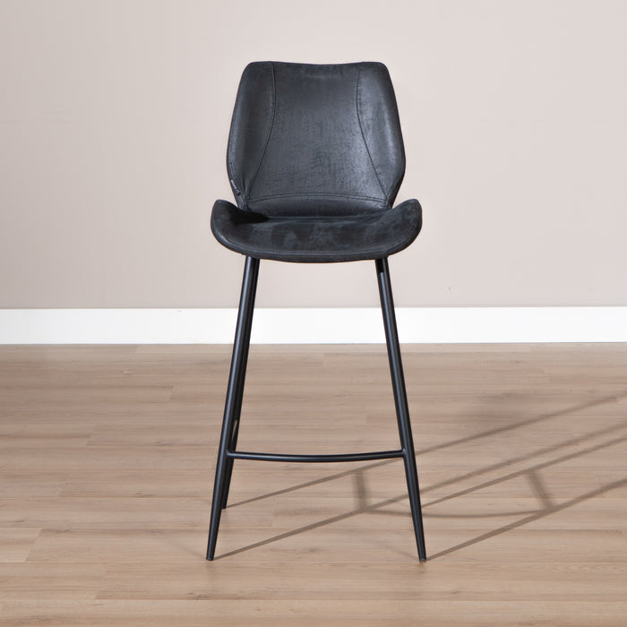 Bronx71 Industriële barkruk Barrel zwart|antraciet eco-leer 69 cm
