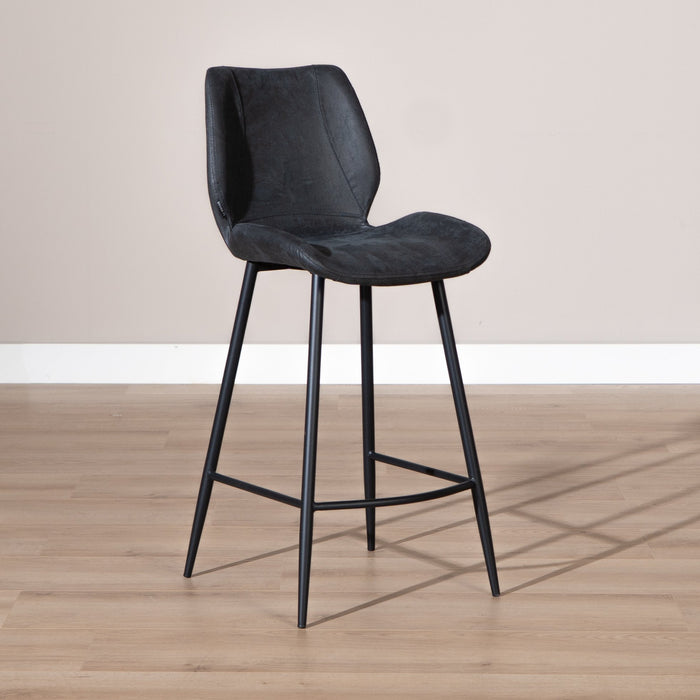 Bronx71 Industriële barkruk Barrel zwart|antraciet eco-leer 69 cm