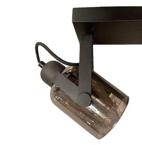 Freelight Spot Fumoso Zwart met Smoke Glas 2 Lichts