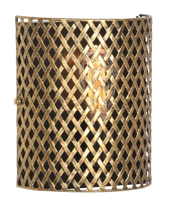Freelight Freelight Cestino Wandlamp Zwart - Goud  22 B x 25 H
