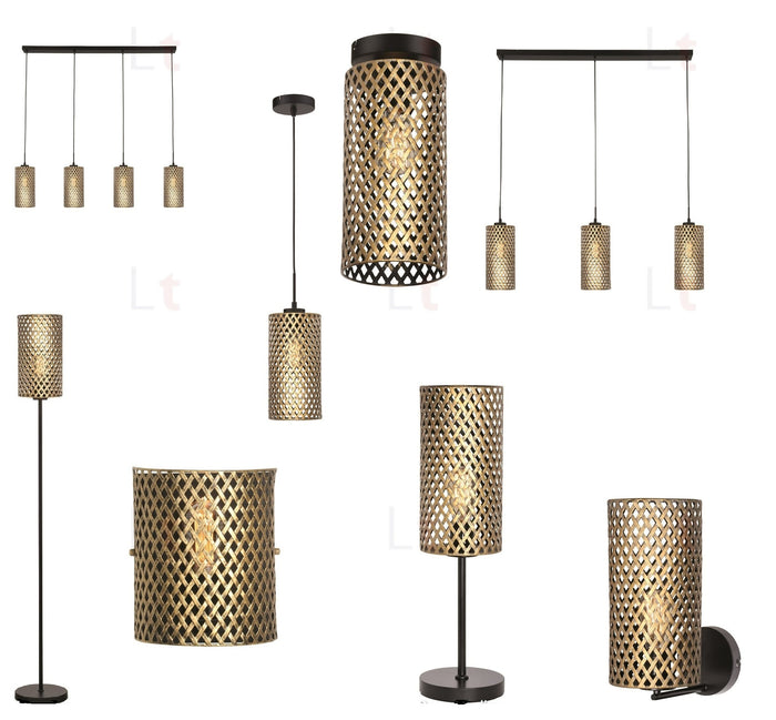Freelight Freelight Cestino Wandlamp Zwart - Goud  22 B x 25 H