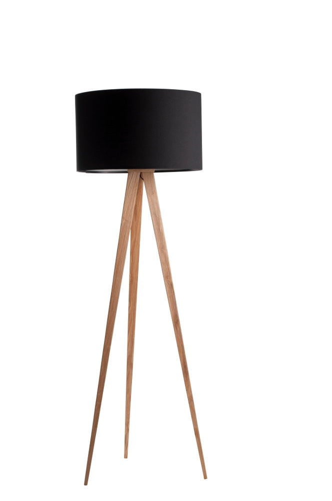 Zuiver Tripod Vloerlamp - Zwart / Naturel