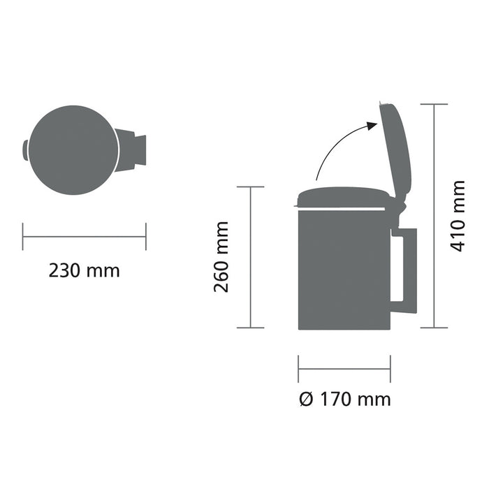 Brabantia NewIcon Wandafvalemmer 3 Liter