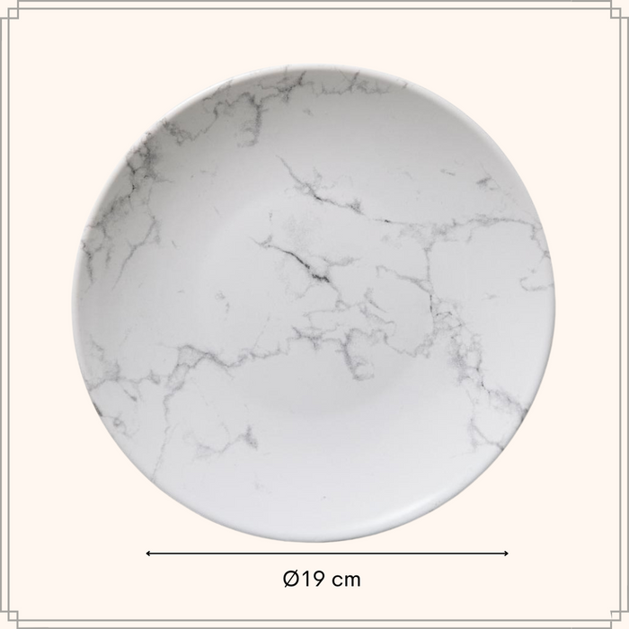 OTIX Gebaksbordjes Taart 4 stuks Wit 19cm Marmer