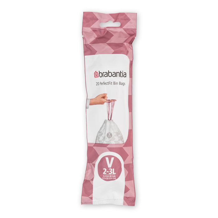 Brabantia Type V PerfectFit Jaarverpakking Afvalzak 2-3 Liter - 200 Stuks