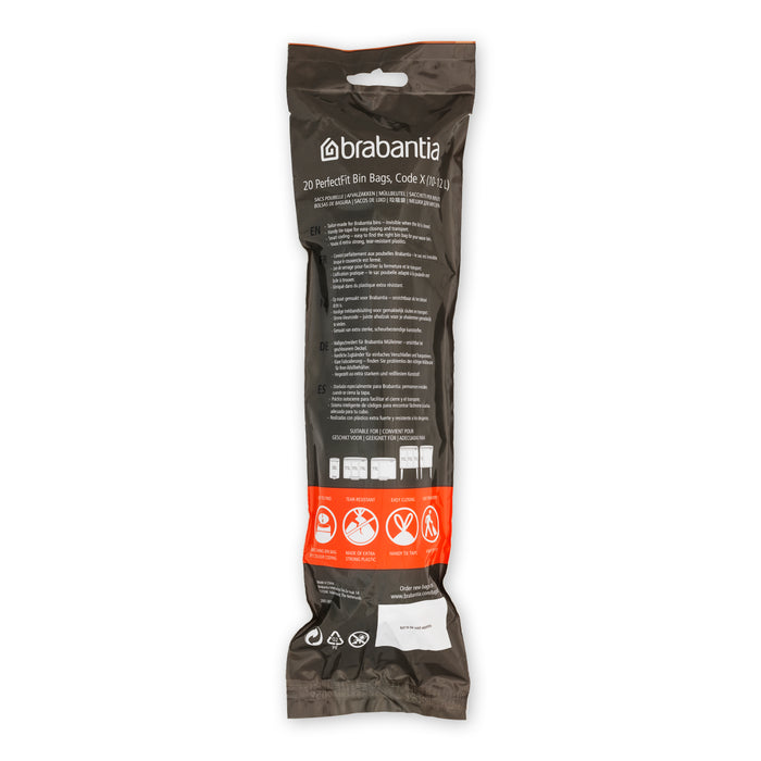 Brabantia Type X PerfectFit Jaarverpakking Afvalzak 10-12 Liter - 200 Stuks