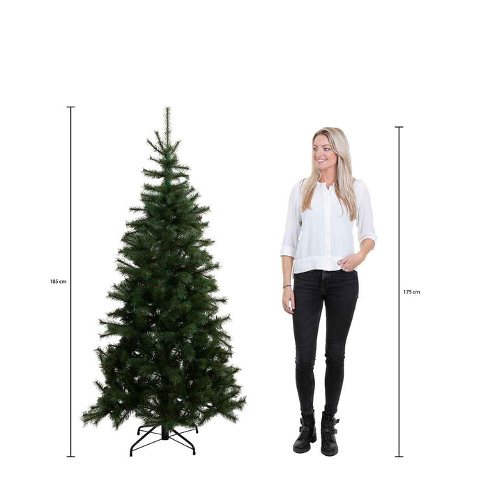 Triumph Tree Kunstkerstboom Forest frosted - 130x130x185 cm - PVC - Donker Groen - 224LED