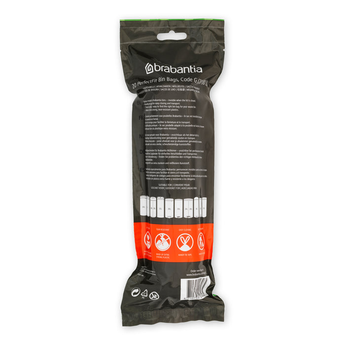 Brabantia Type G PerfectFit Jaarverpakking Afvalzak 23-30 Liter - 120 Stuks