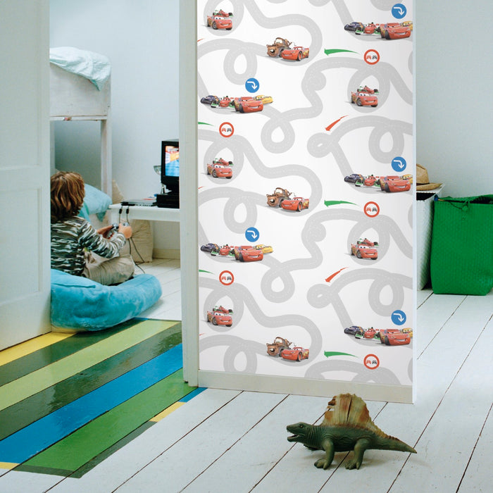 Noordwand Kids at Home Behang Cars Racetrack meerkleurig DF72599
