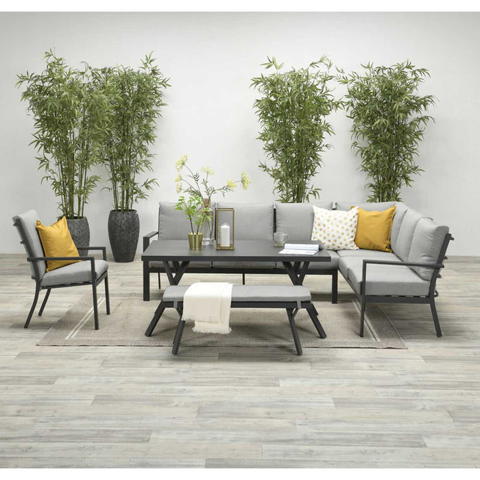 Garden Impressions Senja lounge dining set 3-delig links-d. grijs