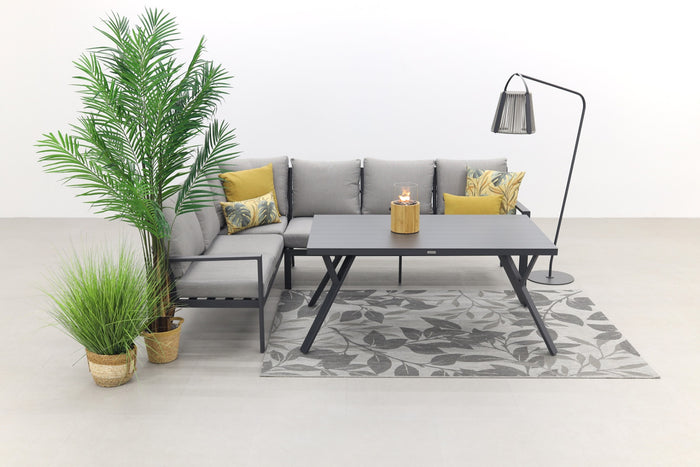 Garden Impressions Senja lounge dining set 3-delig links-d. grijs
