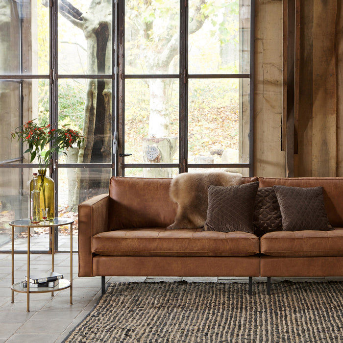 WOOOD Rodeo Classic 3-zitsbank - Eco-leder -  Cognac