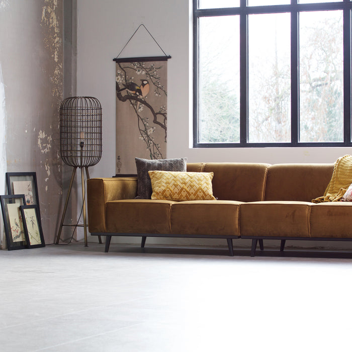 WOOOD Statement 4-zitsbank - Fluweel - Honey Yellow