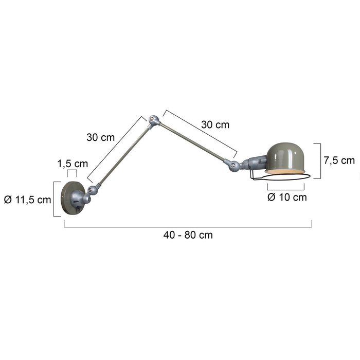 Mexlite - wandlamp - Davin - groen - aluminium metaal - bedlampje -