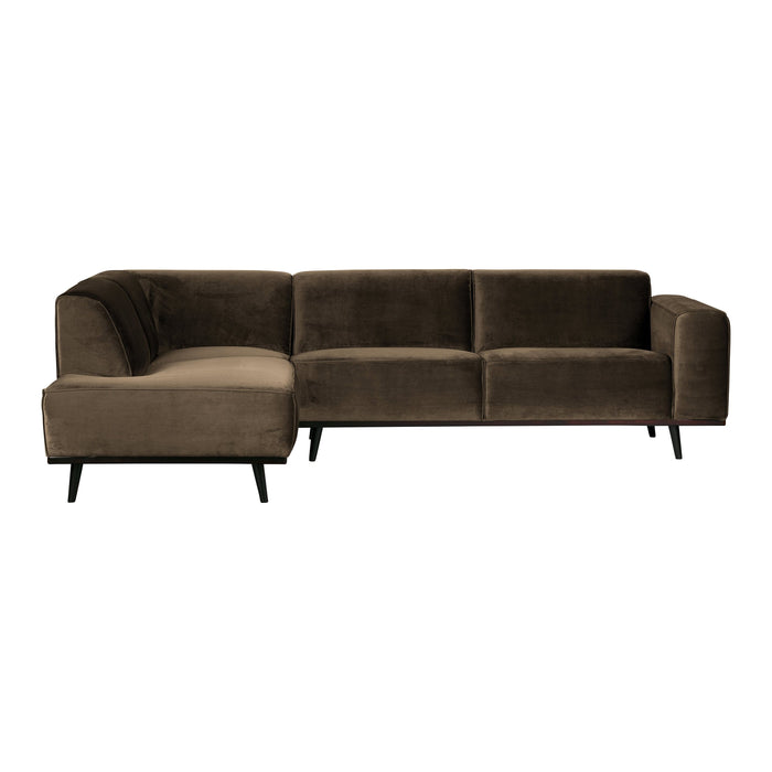 WOOOD Statement Hoekbank Links - Fluweel - Taupe