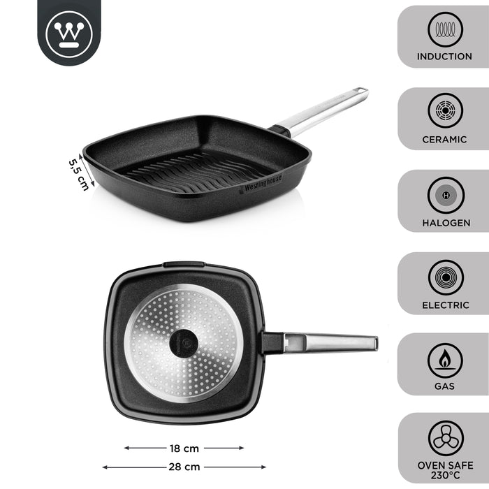 Westinghouse Performance Series - Grillpan 28cm - Zwart