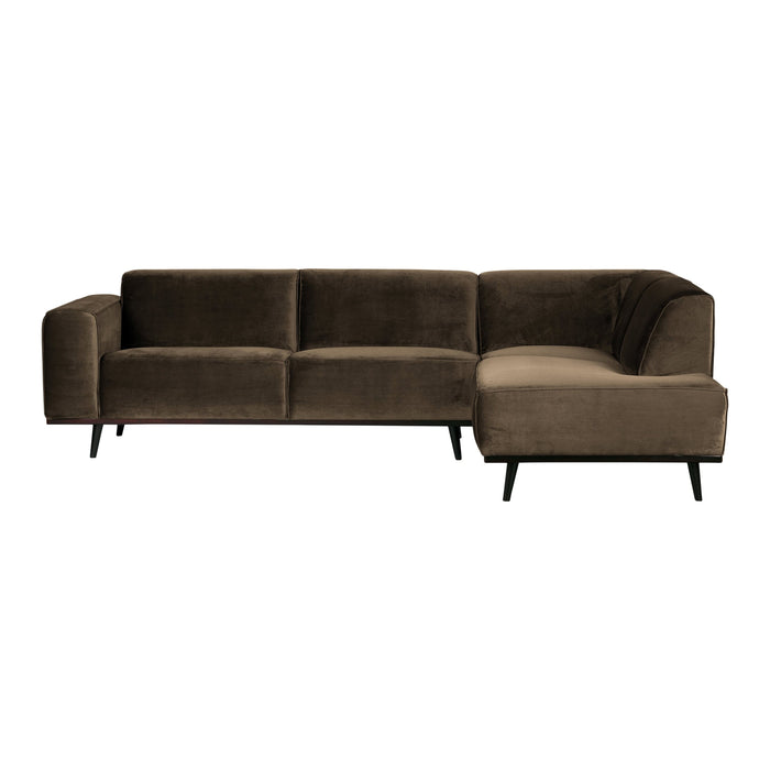 WOOOD Statement Hoekbank Rechts - Fluweel - Taupe