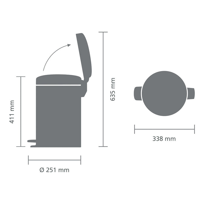 Brabantia NewIcon Pedaalemmer 12 L - Wit