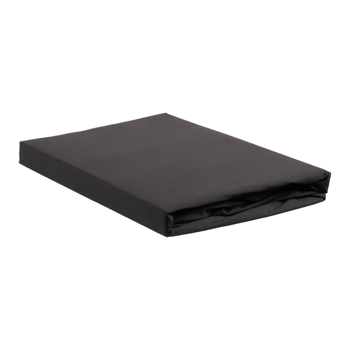 Ambiante Cotton Uni Hoeslaken 140 x 200 cm - Antraciet