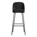 WOOOD Vogue Barkruk H 103 cm - Fluweel - Zwart