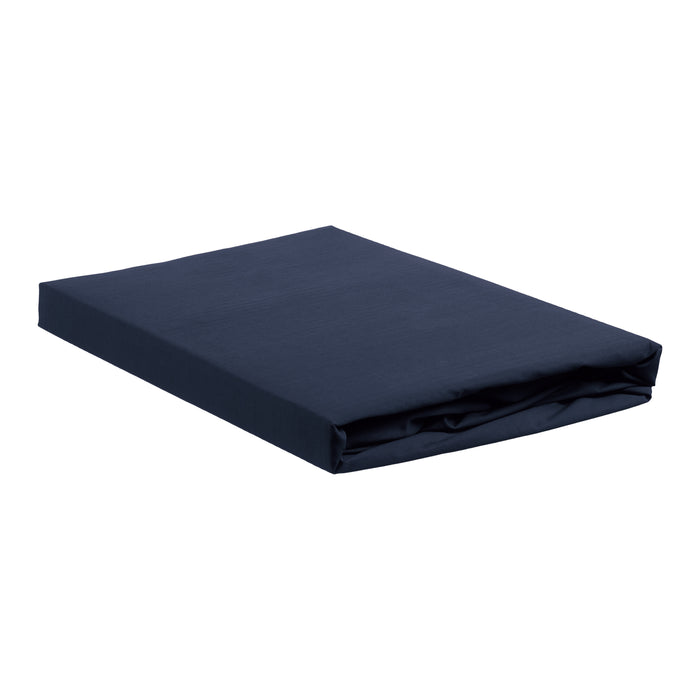 Ambiante Cotton Uni Hoeslaken 140 x 200 cm - Donkerblauw