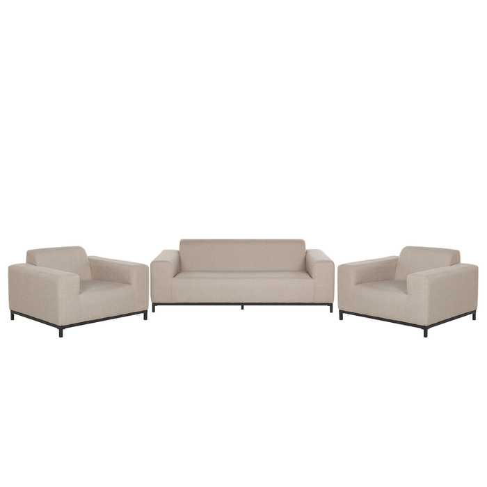 Beliani - ROVIGO - Loungeset voor 5 - Beige|Zwart - Polyester