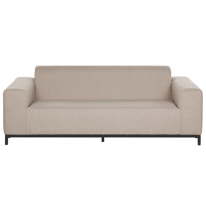 Beliani - ROVIGO - Loungeset voor 5 - Beige|Zwart - Polyester