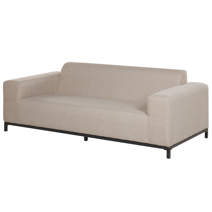 Beliani - ROVIGO - Loungeset voor 5 - Beige|Zwart - Polyester