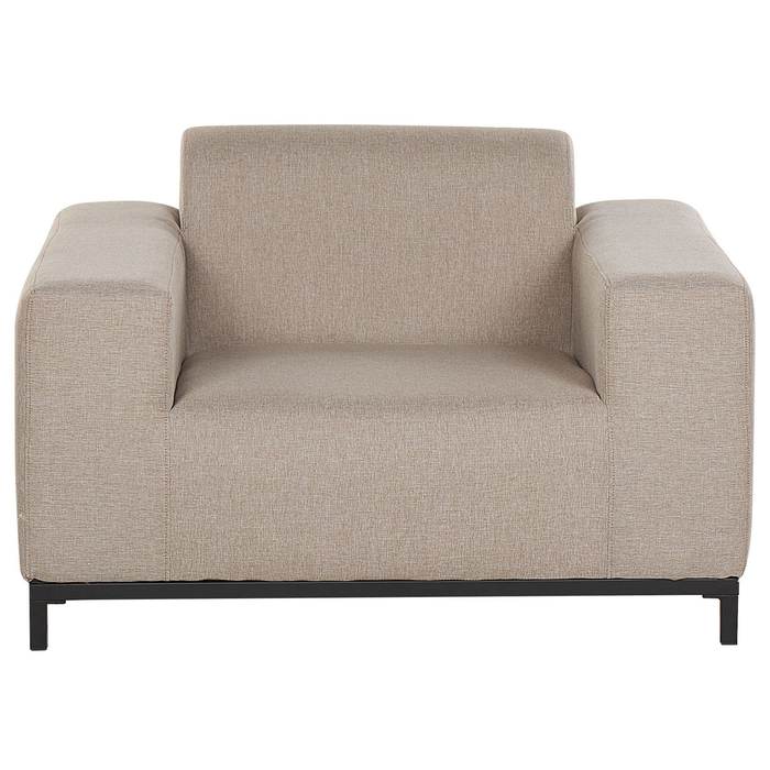Beliani - ROVIGO - Loungeset voor 5 - Beige|Zwart - Polyester