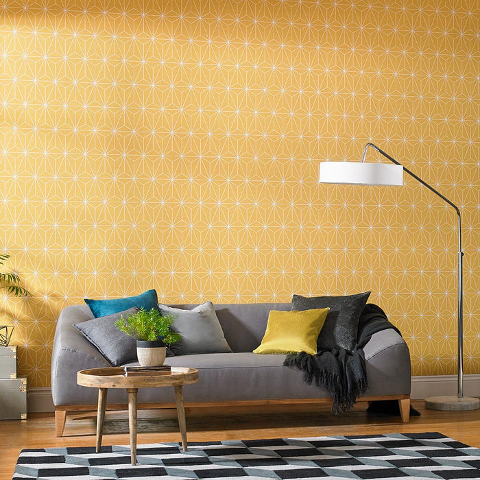 Graham & Brown vliesbehang Prism Yellow geel