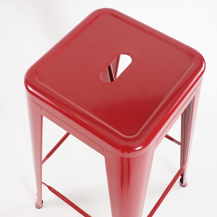 Legend metalen café barkruk - 77 cm hoog - Ruby rood