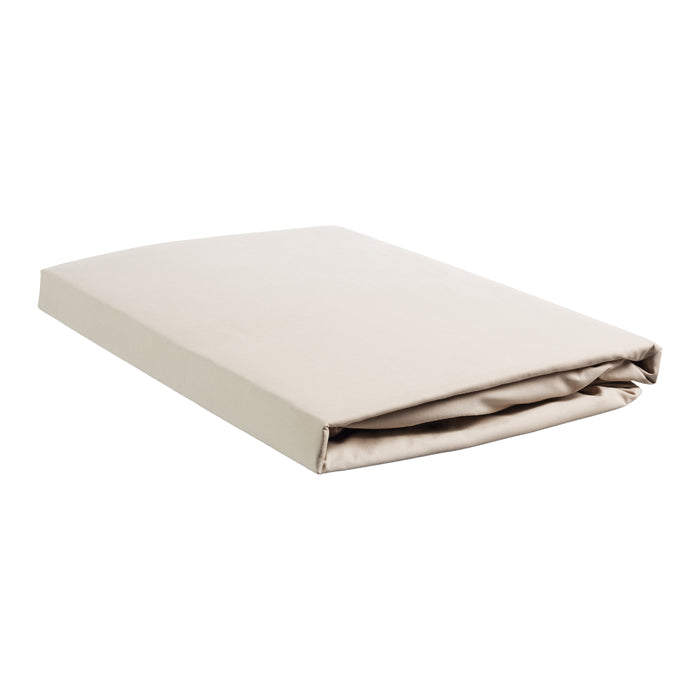 Ambiante Cotton Uni Hoeslaken 180 x 200 cm - Zand