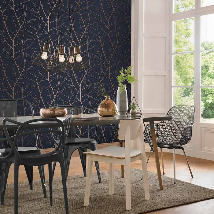 Graham & Brown - Vliesbehang - Boreas Midnight - 10mx53cm