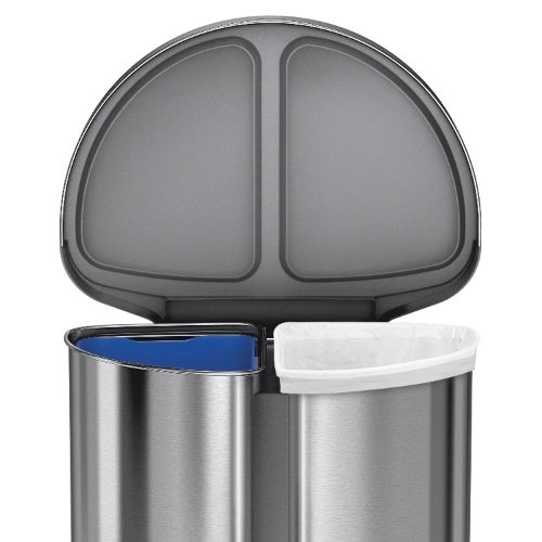 Liner Pocket Afvalemmer,Half Rond, Recycler, 23+33 L, Zilver - Simpleh