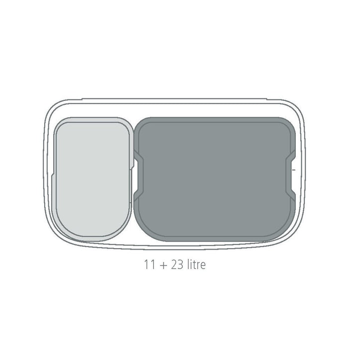 Brabantia Bo Touch Bin Afvalemmer 11 + 23 L - Vingerafdrukvrij - Zilver