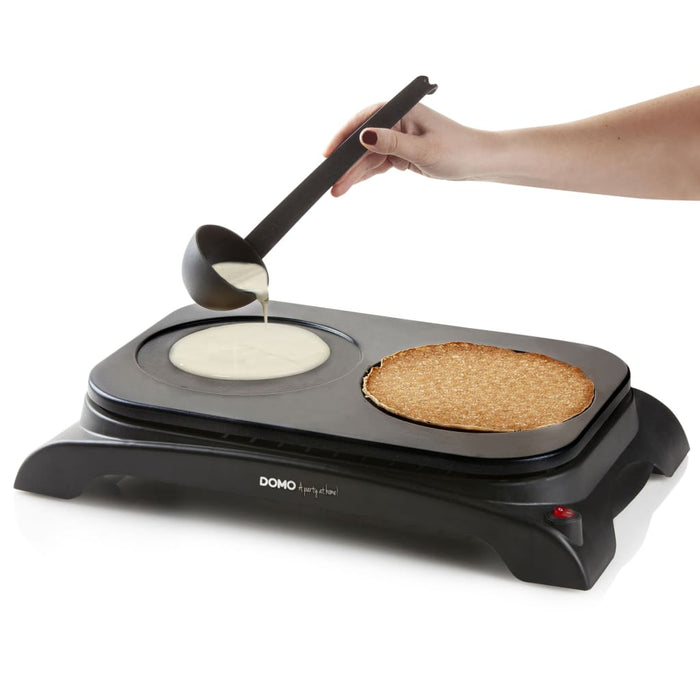 DOMO Crêpe- en pannenkoekenmaker dubbel DO8715P 1000 W zwart