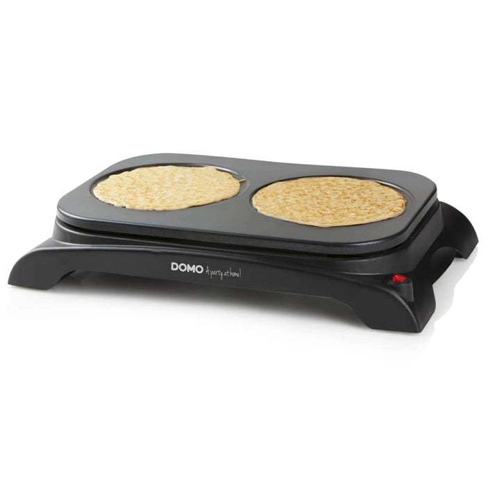 DOMO Crêpe- en pannenkoekenmaker dubbel DO8715P 1000 W zwart