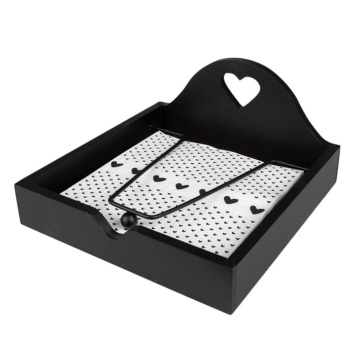 Clayre & Eef Servetten Papier Set van 20 33x33 cm (20) Wit Zwart