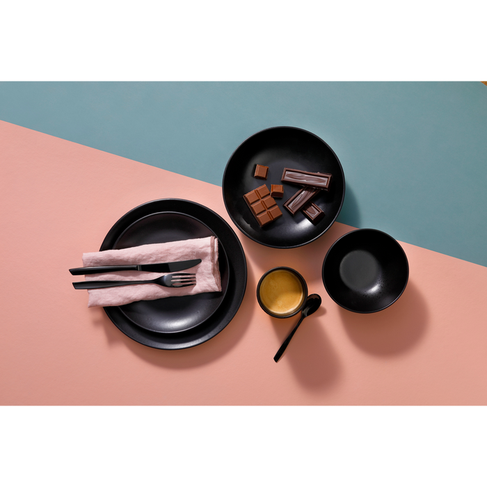 Mammoet Serviesset Moon Stoneware 6-persoons 24-delig Zwart