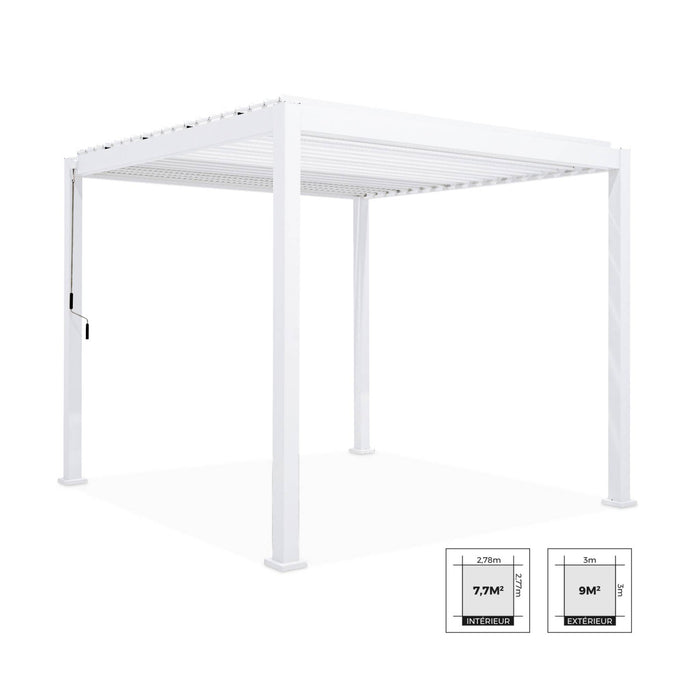 sweeek - Pergola met lamellendak, 3x3m, verstelbare lamellen V2