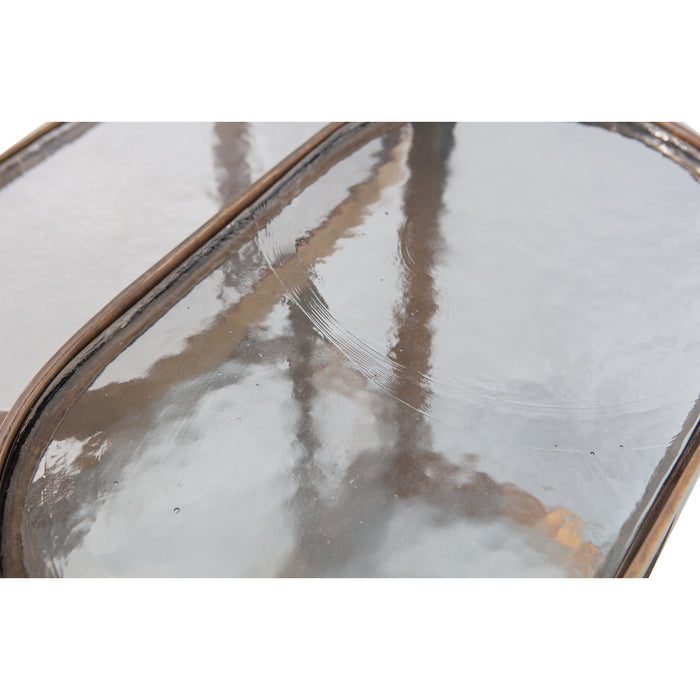 WOOOD Clean Bijzettafels - Metaal|Glas - Brass - Set van 2
