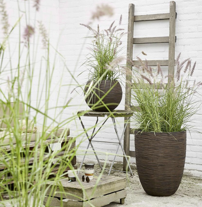 Capi Nature Rib Vaas elegant laag NL donkerbruin 36 x 47 cm