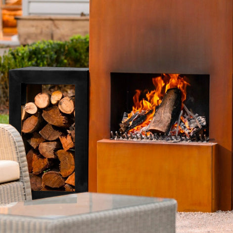 GardenMaxX Woodbox voor houtopslag (zwart)