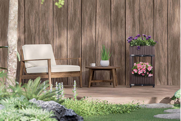 Feel Furniture - buiten plantenbak - Theta - Donkerbruin