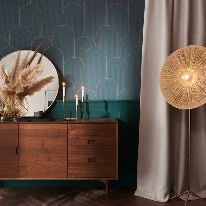 Graham & Brown vliesbehang Lancet Green & Gold groen