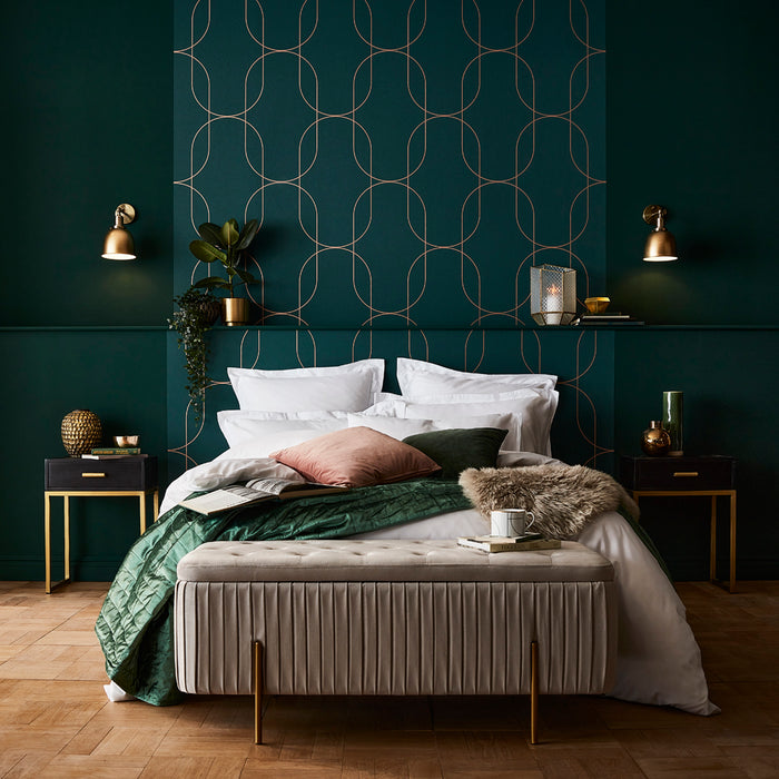 Graham & Brown - Vliesbehang - Palais Green & Copper - 10mx53cm