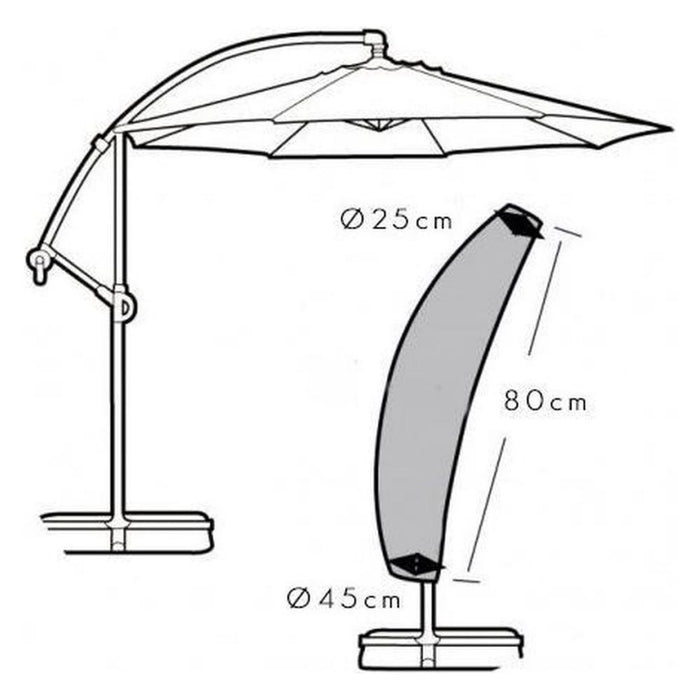 Pro Garden Parasolhoes voor Zweefparasol 220cm Met Rits UV bescherm...