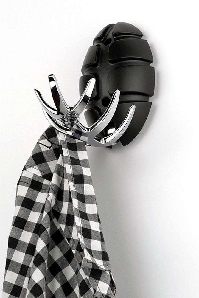 Spinder Design Bug Wandkapstok - Wit / Zilver